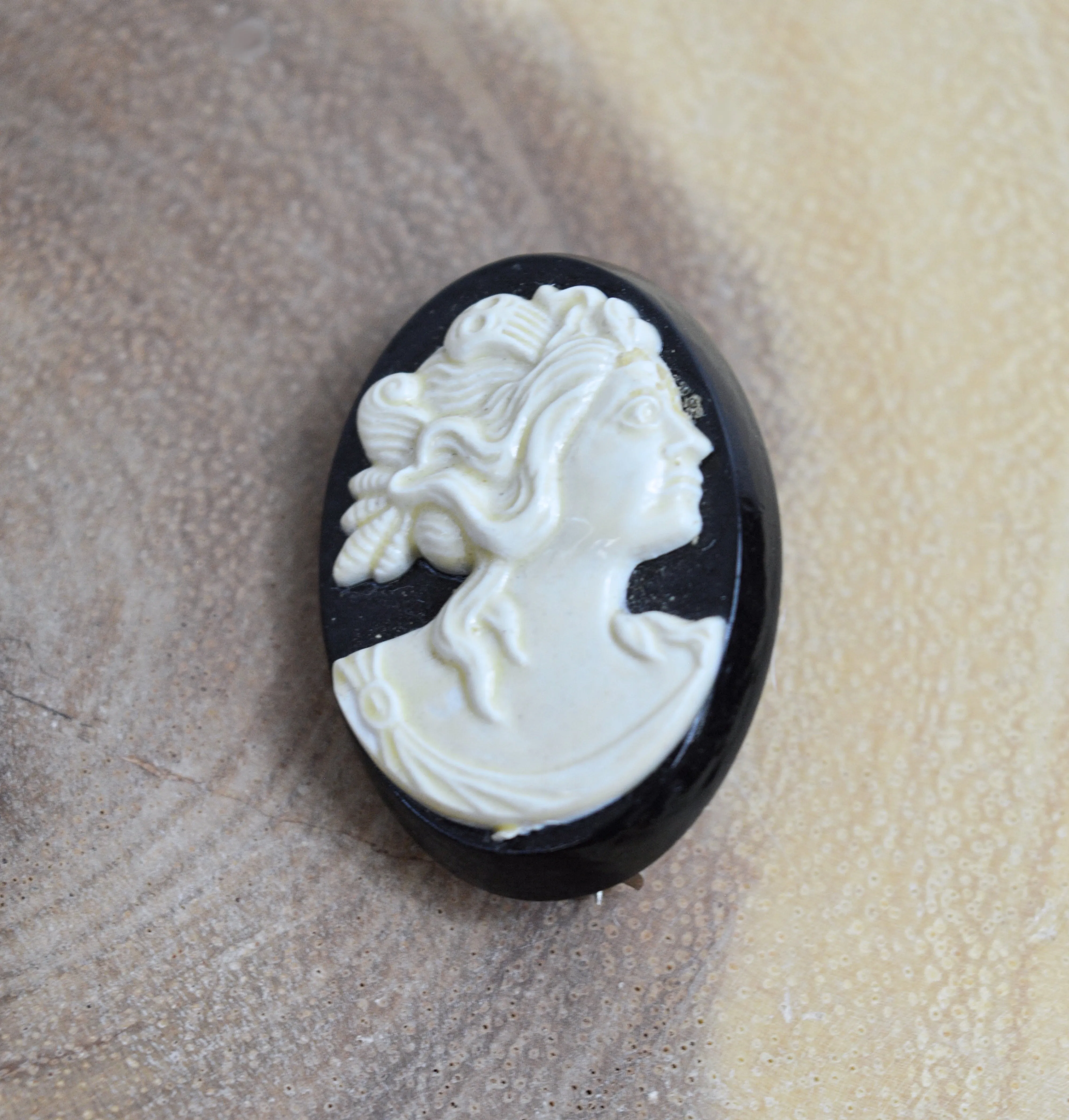 Vintage Victorian Style Cameo Brooch and Earring Set