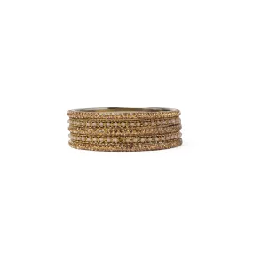 Zaida Bangle Set in Light Pink and Antique Gold
